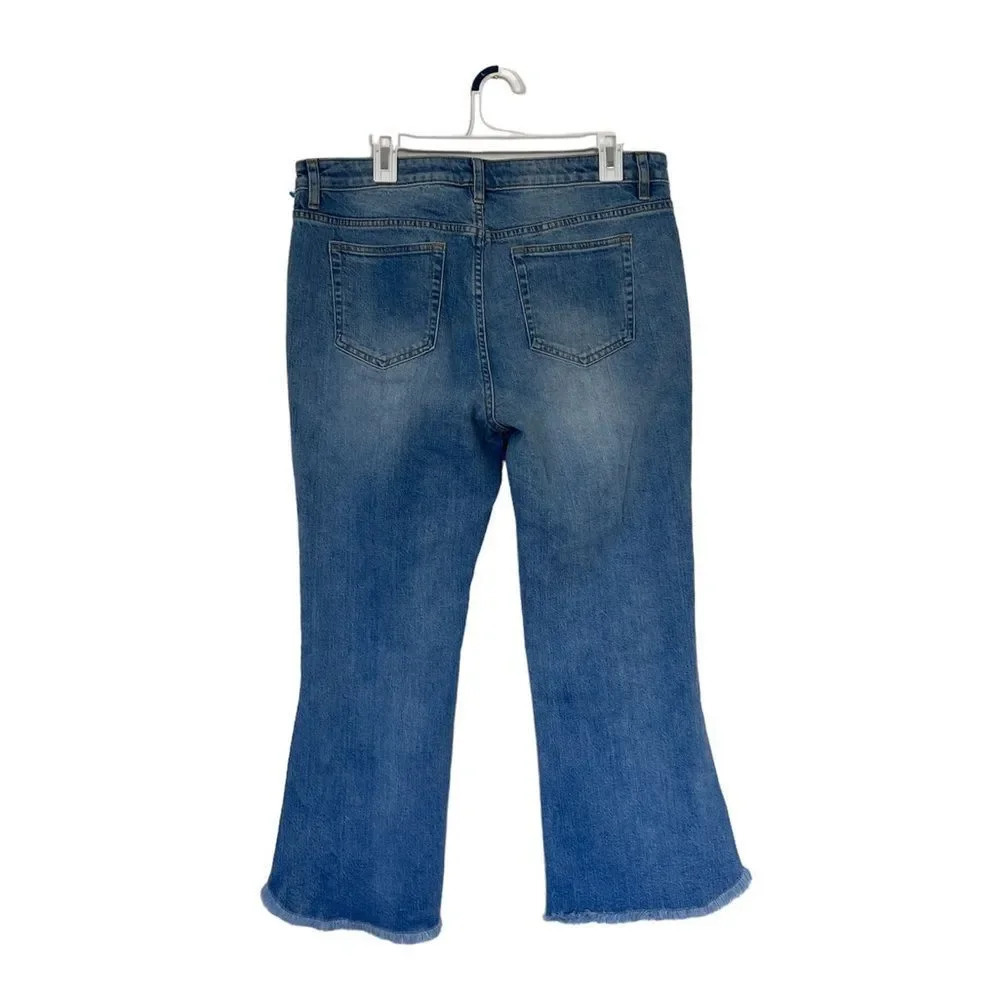Michael Kors Izzy Cotton Cropped Flare Jeans size 14‎ - Picture 2 of 4